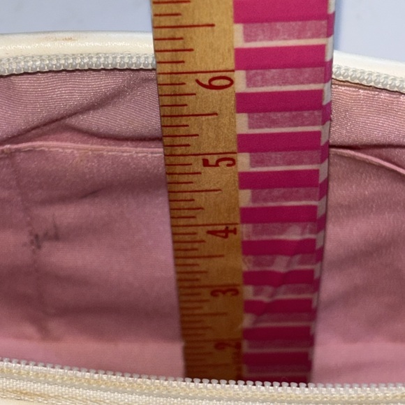 Coach Coated Canvas Pink Red Cosmetics Pouch 9” Coach coated Canvas Travel - Picture 13 of 16